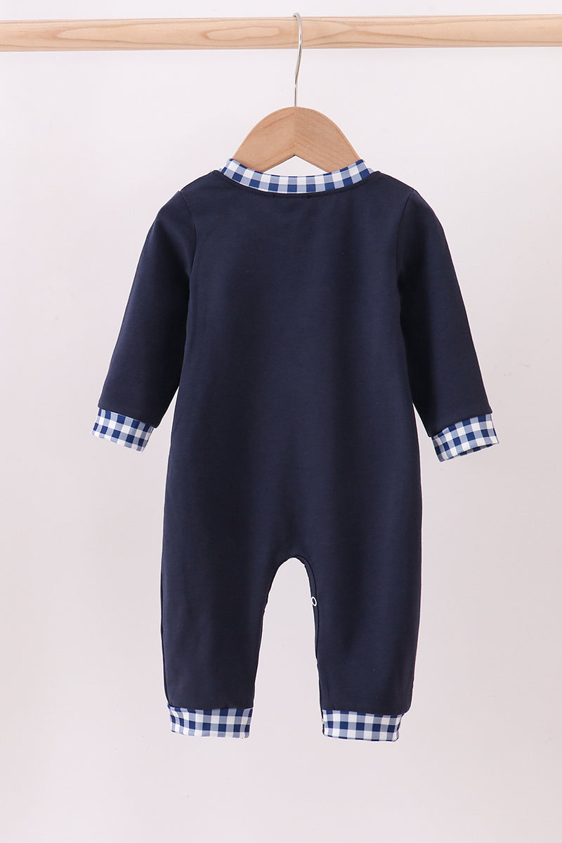 Navy Embroidered Nativity Romper