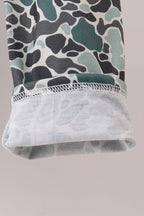 Camouflage fish embroidery ruffle pants set