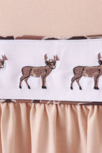 Camouflage deer embroidery ruffle pants set