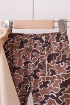 Camouflage deer embroidery ruffle pants set