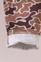 Camouflage deer embroidery ruffle pants set