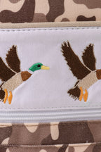 Camouflage duck embroidery canvas backpack