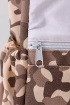 Camouflage duck embroidery canvas backpack