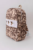 Camouflage duck embroidery canvas backpack