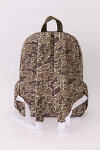 Camouflage deer embroidery canvas backpack