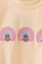 Beige turkey embroidery bubble