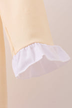 Beige turkey embroidery ruffle dress