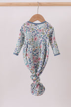 Blue floral blessed embroidery gown