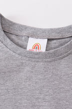 Gray blank basic t-shirt Adult Kids and baby bubble