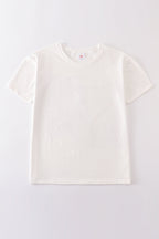 Cream blank basic t-shirt Adult Kids and baby bubble