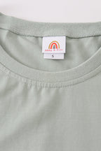 Sage blank basic t-shirt Adult Kids and baby bubble