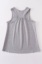 Heather grey blank basic kids teens adult tank top