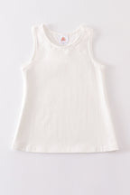 White blank basic kids teens adult tank top