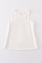 White blank basic kids teens adult tank top