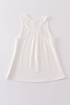 White blank basic kids teens adult tank top