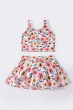 Floral print girl 2pc swimsuit