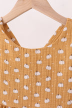 Premium pumpkin print muslin pants set