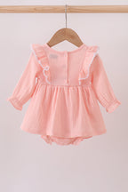 Premium pink ruffle muslin bubble