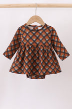 Premium brown plaid muslin bubble