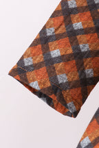 Premium brown plaid muslin dress