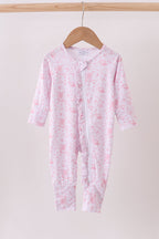 Premium pink boots bamboo romper