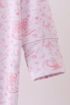 Premium pink boots bamboo romper