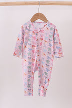 Premium whimsical bows ruffle bamboo romper