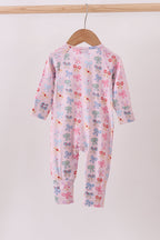 Premium whimsical bows ruffle bamboo romper