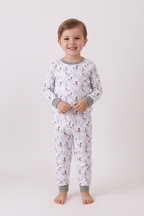 Premium green mallard print bamboo pants set