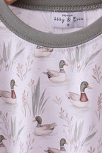 Premium green mallard print bamboo pants set