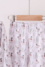 Premium green mallard print bamboo pants set