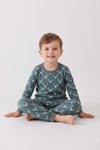 Premium forest reindeer print bamboo pants set