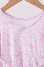 Premium pink boots bamboo dress