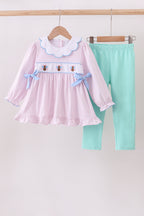 Premium turkey embroidery gingham pants set