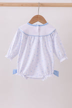 Premium blue snow bow embroidery bubble