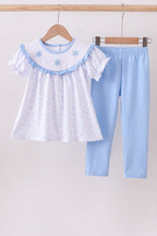 Premium blue snow bow pants set