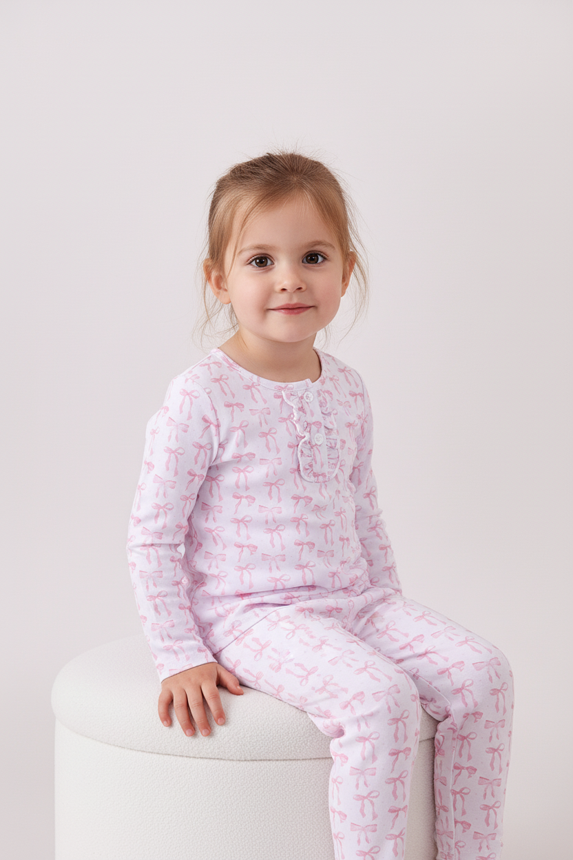 Tiny Bow Bamboo Pants Set