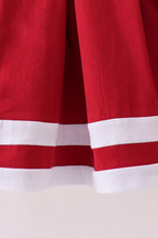 Premium Maroon Alabama embroidery ruffle dress