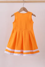 Premium Orange Tennessee Go Team embroidery ruffle dress