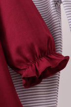 Premium Maroon Georgia bulldog bow embroidery ruffle pants set