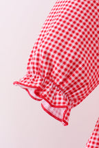 Premium Red Georgia bulldog embroidery ruffle pants set