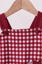 Premium Maroon Georgia bulldog gingham ruffle romper