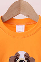 Premium Orange Tennessee puppy applique top