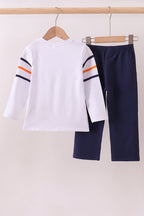Premium Navy Auburn tiger applique pants set