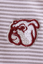 Premium Maroon Georgia bulldog embroidery romper