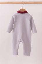 Premium Maroon Georgia bulldog embroidery romper