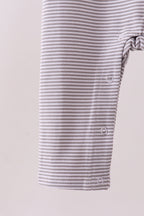 Premium Gray Tennessee Puppy embroidery stripe romper