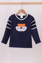 Premium Navy Auburn tiger applique top