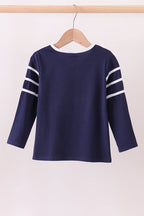 Premium Navy Auburn tiger applique top