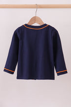 Premium Navy Auburn tiger embroidery cardigan